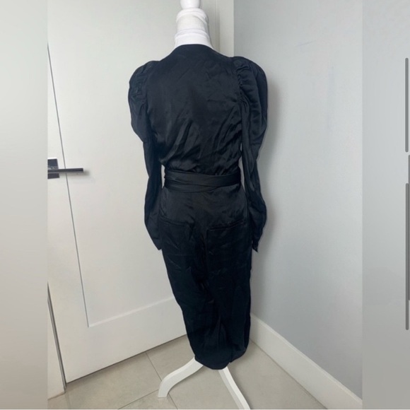 A.L.C. Christian Black Jumpsuit with Wrap Belt/ Size Large/ Size 8 - Picture 6 of 12